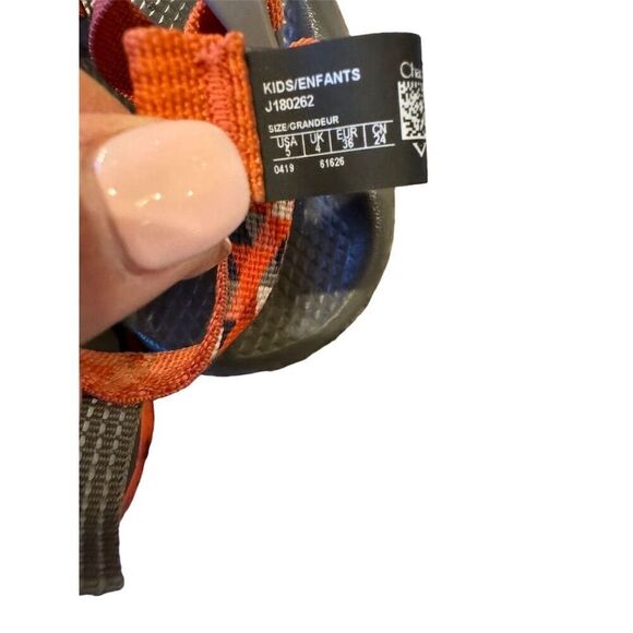 Chaco Girls Orange Strappy Sport Sandals Size 5 - Picture 7 of 7